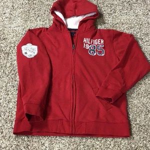 Hilfiger zip hooded sweatshirt.